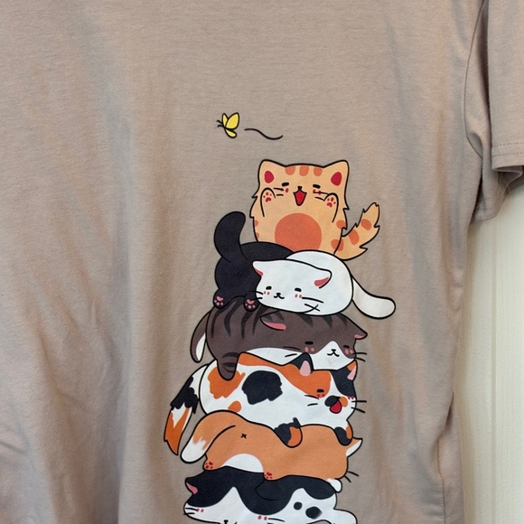 Cute Cat Graphic T-Shirt Girls 13-14 Years Cats Animation Cat Lady - Picture 3 of 4